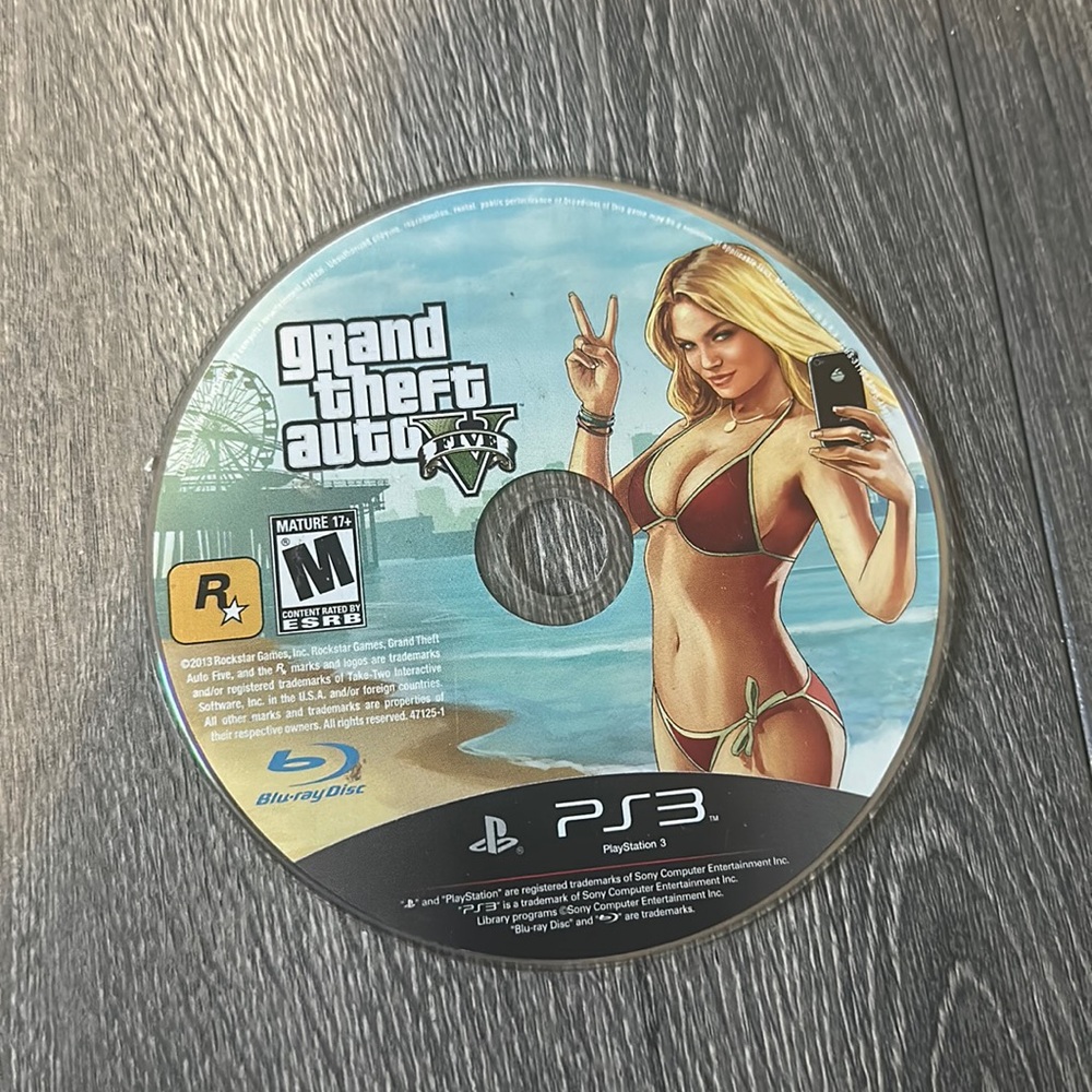 Grand Theft Auto V video game disk for PS3 (without packaging)